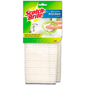 3M 9032-2 Scotch-Brite Microfiber Kitchen Cleaning Cloth, White, 12/Case - MMM90322 image.