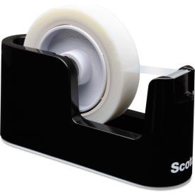 3m C24 Scotch® Heavy Duty Weighted Desktop Tape Dispenser, 3" core, Plastic, Black image.