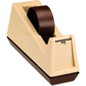 3m C25 Scotch® Heavy-Duty Weighted Desktop Tape Dispenser, 3" Core, Plastic, Putty/Brown image.
