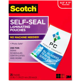Scotch Self-Sealing Laminating Pouches, 9.5 mil, 8 1/2 x 11, 25/Pack