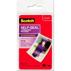 Scotch Self-Sealing Laminating Pouches, Glossy, 2 15/16 x 3 15/16, Wallet Size, 5/Pack