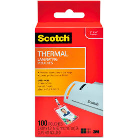 Scotch ID Badge Size Thermal Laminating Pouches, 5 mil, 4 1/4 x 2 1/5, 100/Pack