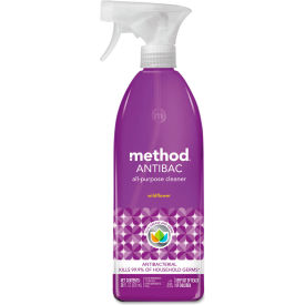United Stationers Supply MTH01454 Method® Antibac All-Purpose Cleaner, Wildflower, 28 oz. Spray Bottle, 8/Case image.