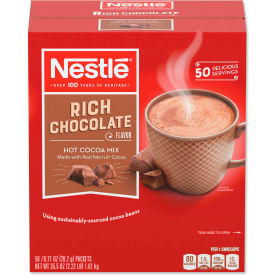 Nestl Hot Cocoa Mix, Rich Chocolate, 0.71 oz Packets, 50/Box, 6 Box/Carton