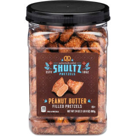 Office Snax Inc. 3598 Shultz® Pretzels, Peanut Butter, Tub, 24 oz image.