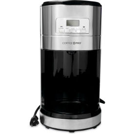 United Stationers Supply CP-CM4276 Coffee Pro Home & Office Euro Style Coffee Maker, Stainless Steel, 12 Cups, Black image.