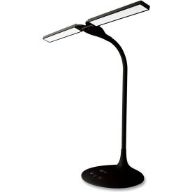 Wellness Series Pivot LED Desk Lamp with Dual Shades, 7.1W, Black view 2