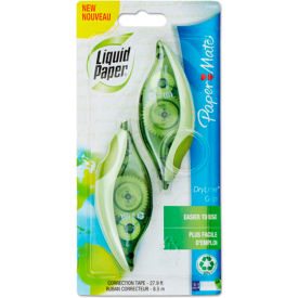 Paper Mate 1744480 Liquid Paper® DryLine® Grip Recycled Correction Tape, 1/5 in x 335 in, White, 2/Pack image.