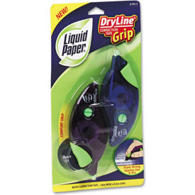 Paper Mate 87813 Liquid Paper® DryLine® Grip Correction Tape, 1/5 in x 335 in, White, 2/Pack image.