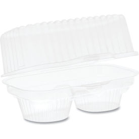 United Stationers Supply 2002 Pactiv Evergreen™ ClearView Bakery Cupcake Container, 2 Comp., 6-3/4"L x 4"W x 4"H, PK of 100 image.