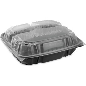 United Stationers Supply DC109330B000 Pactiv Evergreen™ EarthChoice Container w/ 3 Comp., 10-1/2"L x 9-1/2"W x 3"H, 132 Pack image.