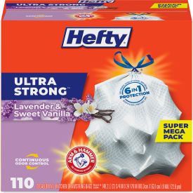 United Stationers Supply PCTE88366CT Hefty® Ultra Strong Scented Tall White Kitchen Bags, 13 gal, 0.9 mil, White, 330/Carton image.