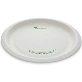EarthChoice Pressware Compostable Dinnerware Plates, 10" Dia., White, 300/Carton view 2