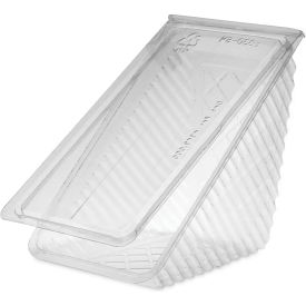 Hinged Lid Sandwich Container, 3-1/4"L x 6-1/2"W x 3"H, Clear, 85/Pk, 3 Packs/Case view 2
