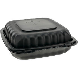 United Stationers Supply YCNB09030000 Pactiv Evergreen™ SmartLock Container w/ 3 Comp., 9-5/16"L x 8-7/8"W x 3-1/8"H, Pack of 120 image.