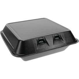 United Stationers Supply YHLB09010000 Pactiv Evergreen™ SmartLock Container, 9-1/8"L x 9"W x 3-1/4"H, Black, Pack of 150 image.