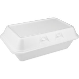 SmartLock Foam Hinged Lid Container, 8-3/4"L x 5-1/2"W x 3"H, White, 220/Carton view 2