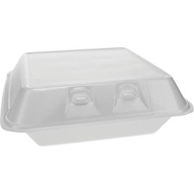 United Stationers Supply YHLW09010000 Pactiv Evergreen™ SmartLock Container, 9-1/8"L x 9"W x 3-1/4"H, White, Pack of 150 image.