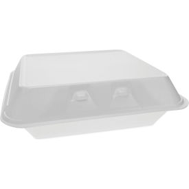 United Stationers Supply YHLW10010000 Pactiv Evergreen™ SmartLock Container, XL, 9-1/2"L x 10-1/2"W x 3-1/4"H, White, Pack of 250 image.