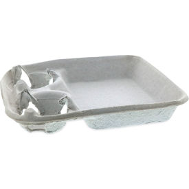 United Stationers Supply YM527535 Pactiv Evergreen™ EarthChoice 2 Cup Carrier w/ Food Tray, Natural, Pack of 200 image.