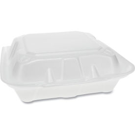 United Stationers Supply YTD188030000 Pactiv Evergreen™ Container w/ 3 Compartment, 8-7/16"L x 8-1/8"W x 3"H, White, Pack of 150 image.