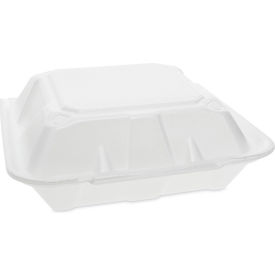 United Stationers Supply YTD199010000 Pactiv Evergreen™ Vented Foam Container, 9-1/8"L x 9"W x 3-1/4"H, White, Pk of 150 image.