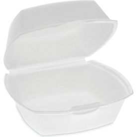 United Stationers Supply YTH100790000 Pactiv Evergreen™ Foam Container, 5-1/8"L x 5-1/8"W x 2-1/2"H, White, Pack of 500 image.