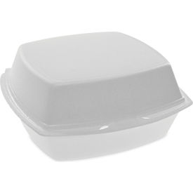 United Stationers Supply YTH100800000 Pactiv Evergreen™ Foam Container, 6-3/8"L x 6-3/8"W x 3"H, White, Pack of 500 image.