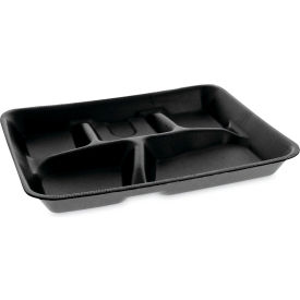 United Stationers Supply YTHB0500SGBX Pactiv Evergreen™ Foam School Tray w/ 5 Compartment, Black, Pack of 500 image.
