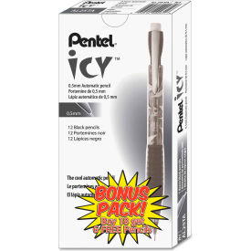 Pentel AL25TASW-SPR Pentel® Icy Mechanical Pencil, 0.5 mm, HB (#2.5), Black Lead, Transparent Smoke Barrel, 24/Pack image.
