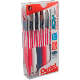 Pentel AL27USAPC12M Pentel® Icy Mechanical Pencil, 0.7 mm, HB (#2.5), Black Lead, Blue/Red/White Barrel, Dozen image.