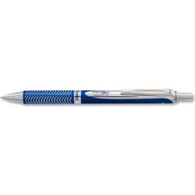 Pentel BL407C-A Pentel® EnerGel Alloy RT Retractable Gel Pen, Medium 0.7mm, Black Ink, Blue Barrel image.