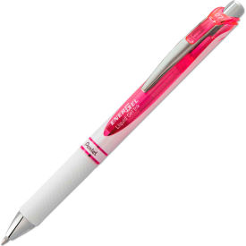 Pentel BL77PW-P Pentel® EnerGel RTX Retractable Gel Pen, 0.7mm, Pink Ink, White/Pink Barrel image.