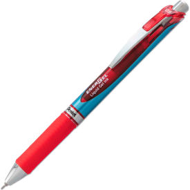 Pentel BLN75-B Pentel® EnerGel RTX Retractable Gel Pen, Fine 0.5mm, Red Ink, Silver/Red Barrel image.