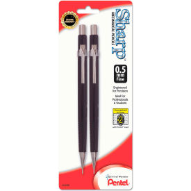 Pentel P205BP2-K6 Pentel® Sharp Mechanical Pencil, 0.5 mm, HB (#2.5), Black Lead, Black Barrel, 2/Pack image.