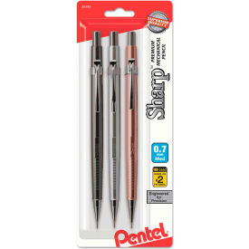 Pentel P207MBP3M Pentel® Sharp Mechanical Pencil, 0.7 mm, HB (#2.5), Assorted Barrel Colors (Z/MS/MK1), 3/Pack image.