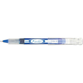 Pentel SD98C Pentel® Finito Stick Porous Point Pen, Extra-Fine 0.4mm, Blue Ink, Blue/Silver Barrel, Dozen image.