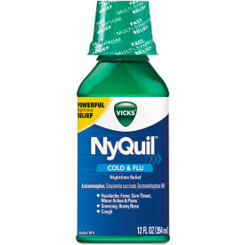 Vicks® NyQuil™ Cold & Flu Nighttime Liquid 12 oz Bottle