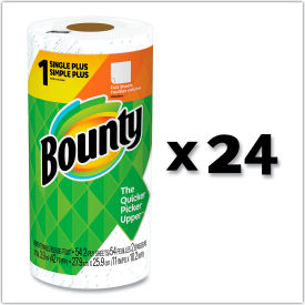 Bounty , Kitchen Roll Paper Towels, 2-Ply, White, 48 Sheets/Roll, 24 Rolls/Carton