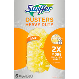 United Stationers Supply 21620 Swiffer® Heavy Duty Dusters Refill, Dust Lock Fiber, Yellow, 6/Box, 4 Box/Case image.