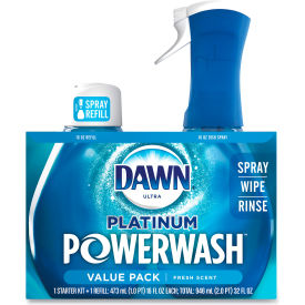 United Stationers Supply 31836 Dawn® Platinum Powerwash Dish Spray, Fresh, 16 oz. Spray Bottle Kit, 3 Kits/Case image.