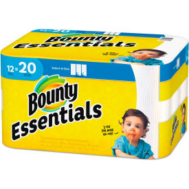 United Stationers Supply 74647 Bounty® Essentials Select-A-Size Paper Towels, 2-Ply, 104 Towels/Roll, 12 Rolls/Case image.