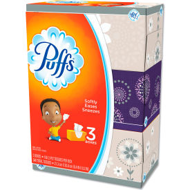 United Stationers Supply 87615 Puffs® White Facial Tissue, 2-Ply, White, 180 Sheets/Box, 3 Boxes/Pack, 8 Packs/Case image.