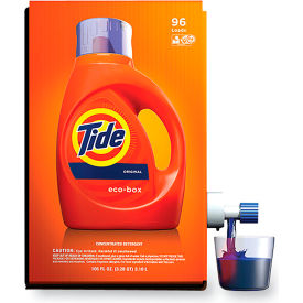 United Stationers Supply 89013 Eco-Box HE Liquid Laundry Detergent, Tide Original Scent, 105 oz. Bag-In-A-Box image.