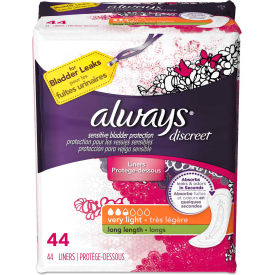 Always® Discreet Incontinence Liners Very Light Long 44 Liners/Pack 3 Packs/Case - 92724