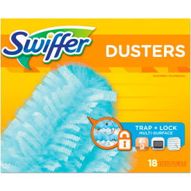 United Stationers Supply 99036 Swiffer® Refill Dusters, Dust Lock Fiber, 2" x 6", Light Blue, 18/Box, 4 Boxes/Case image.