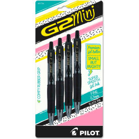 Pilot Pen Corporation 31734 Pilot® G2 Mini Retractable Gel Pen, Fine 0.7mm, Black Ink/Barrel, 4/Pack image.