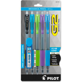 Pilot Pen Corporation 31776 Pilot® G2 Mechanical Pencil, 0.7 mm, HB (#2.5), Black Lead, Assorted Barrel Colors, 5/Pack image.