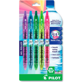 Pilot Pen Corporation 36621 Pilot® B2P Bottle-2-Pen Recycled Retractable Gel Pen, 0.7mm, Assorted Ink/Barrel, 5/Pack image.