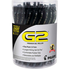 Pilot Pen Corporation 84065 Pilot® G2 Premium Retractable Gel Pen, Fine 0.7mm, Black Ink/Barrel, 36/Pack image.